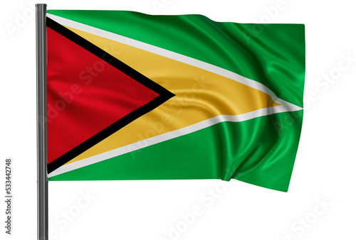 Free Download Guyana national flag, waved on wind, PNG with transparency - GFXLoad