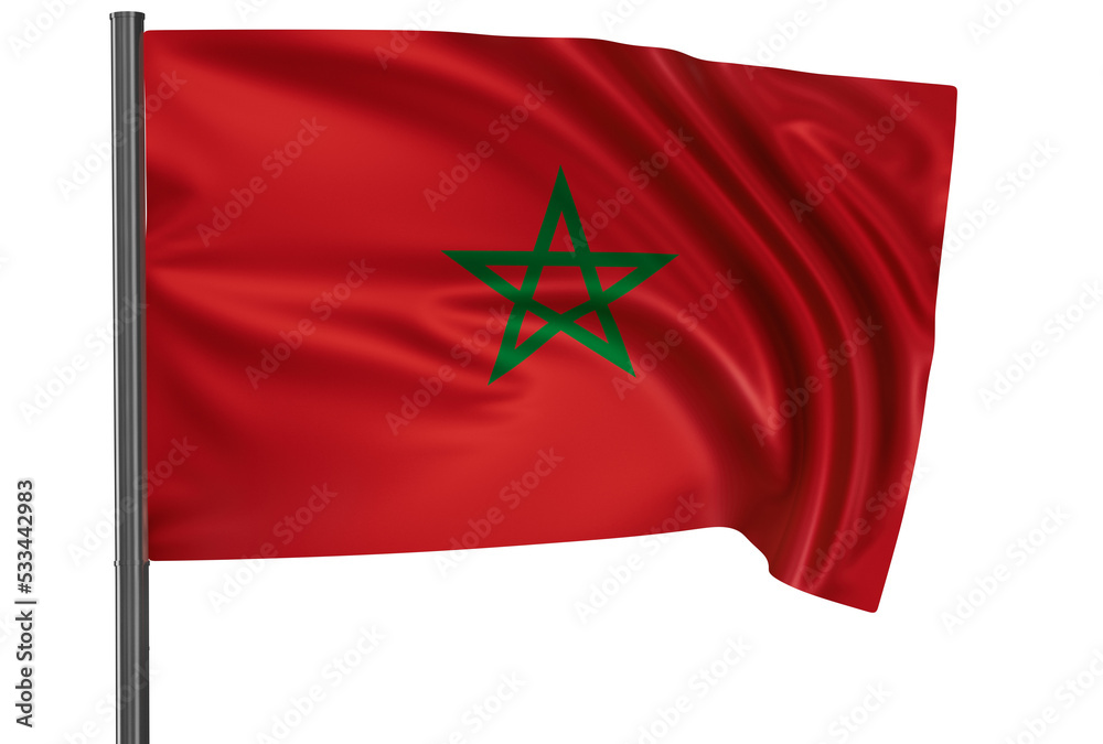 Morocco national flag, waved on wind, PNG with transparency Morocco national flag, waved on wind, PNG with transparency