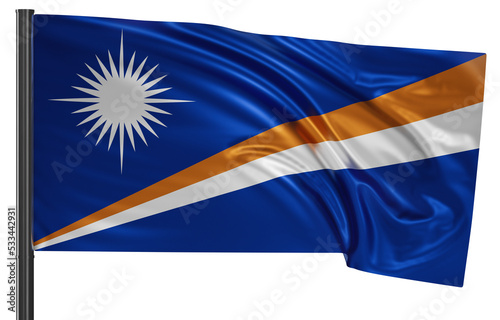 Marshall Islands national flag  waved on wind  PNG with transparency