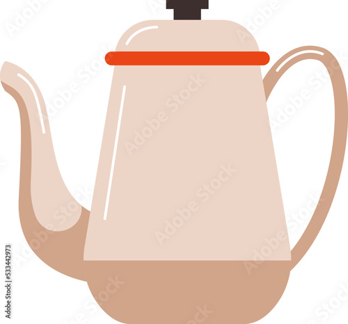 Classic ceramic kettle flat illustration