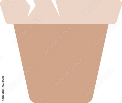 Broken flower pot flat icon