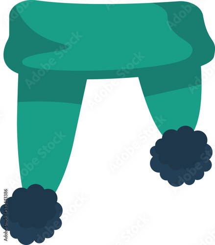 Winter scarf wear flat illustration