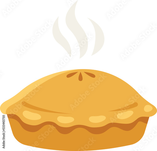 Hot apple pie flat illustration