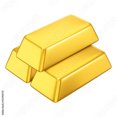 Gold bars icon 3d illustration