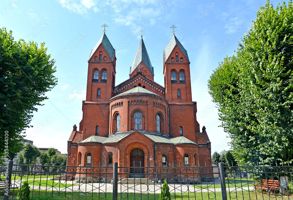 View of the Orthodox Church of the Archangel Michael (former Protestant reformed church of Insterburg, 1890). Chernyakhovsk, Kaliningrad region