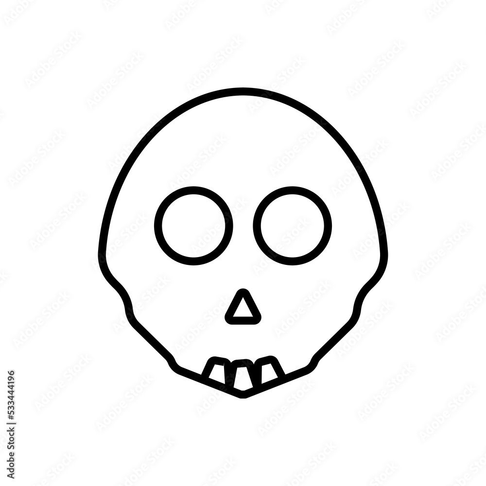 Skull line icon illustration. icon related to Halloween. Line icon style. Simple design editable