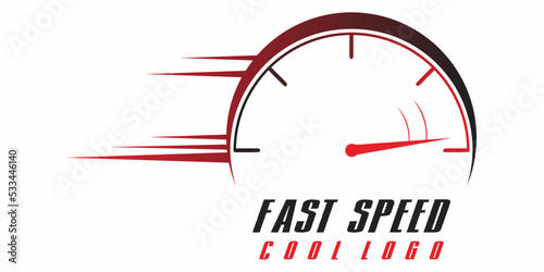 speedometer logo with red needle