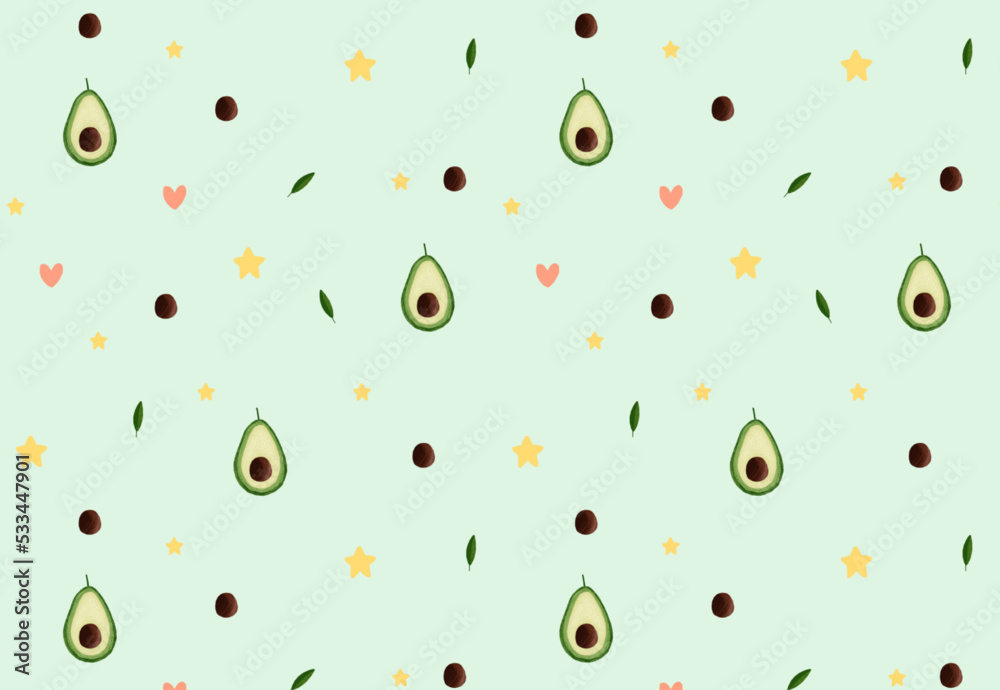 pattern with avocado pattern with avocado