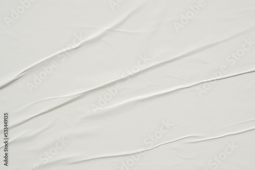 Fototapeta Naklejka Na Ścianę i Meble -  white crumpled and creased paper poster texture background