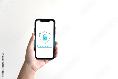 Passcode lock on mobile screen for privacy protection and security of online user