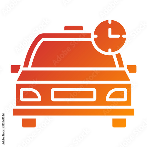 Busy Taxi Icon Style