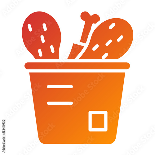 Chicken Bucket Icon Style