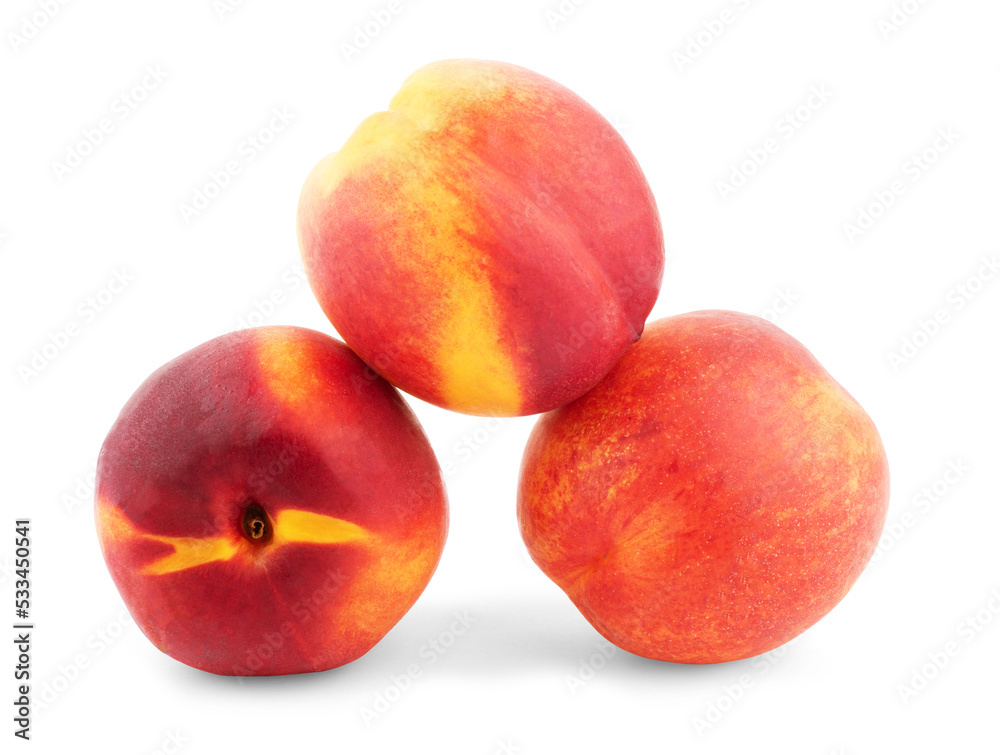 Nectarine fruit isolated on white background cutout Nectarine fruit isolated on white background cutout