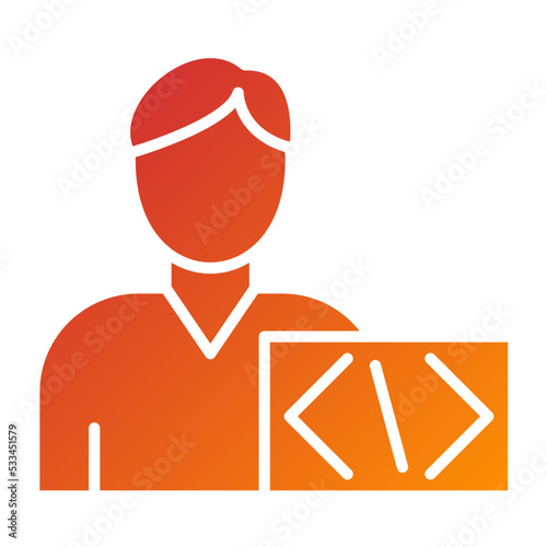 Coder Man Icon Style