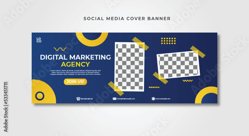marketing agency Facebook cover banner template social media post