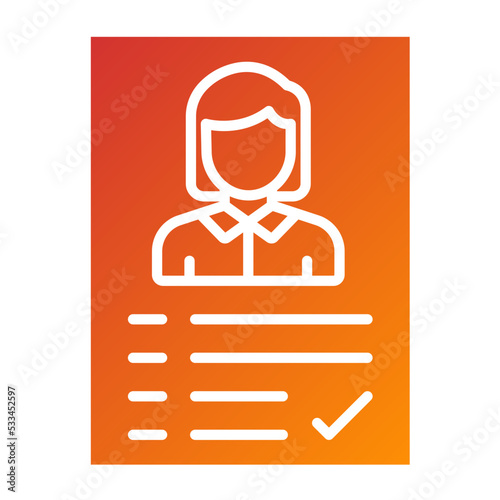 Job Candidate Female Icon Style