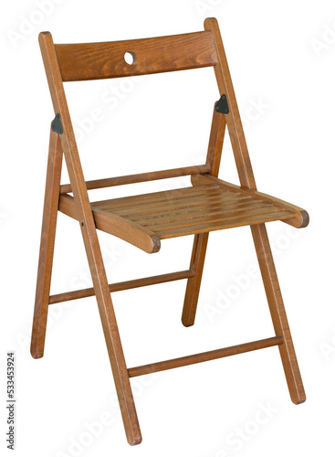 wooden chair isolated with clipping path