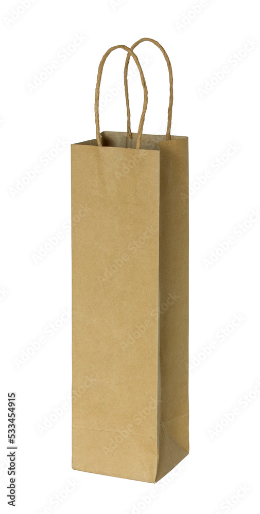 brown paper bag for wine bottles isolated with clipping path for mockup brown paper bag for wine bottles isolated with clipping path for mockup