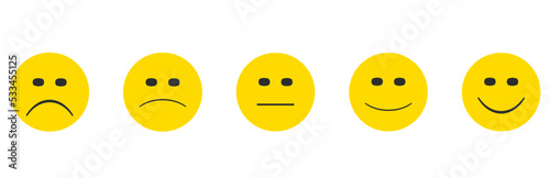 facial expressions vector. online shopping review. evaluation and reasoning idea concept.