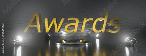 Awards background stage. Circle Round Ring. Corporate. 3d rendering