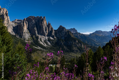 landscape of the dolomites in the surroundings of vajolet