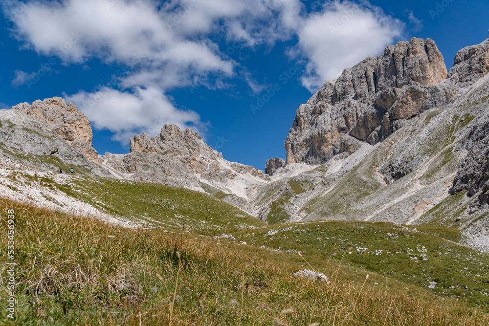 landscape of the dolomites in the surroundings of vajolet