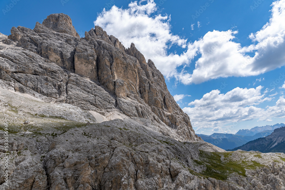 landscape of the dolomites in the surroundings of vajolet