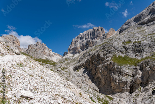 landscape of the dolomites in the surroundings of vajolet