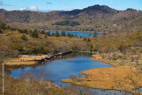 View of Mount Akagi, Kakumambuchi Marsh and Onuma, Gunma, Japan