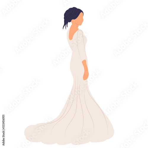bride on white background vector