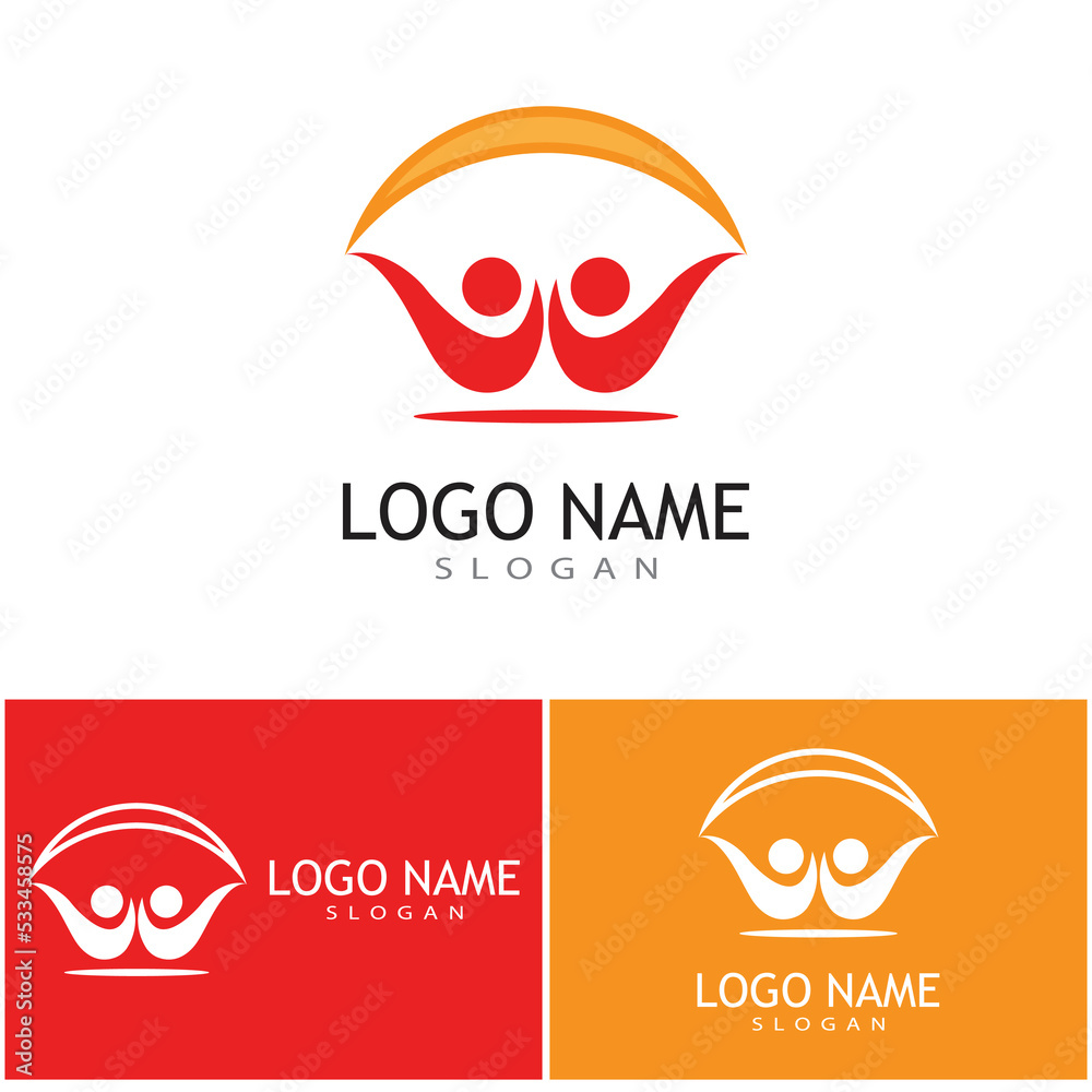 Adoption and community care Logo template vector