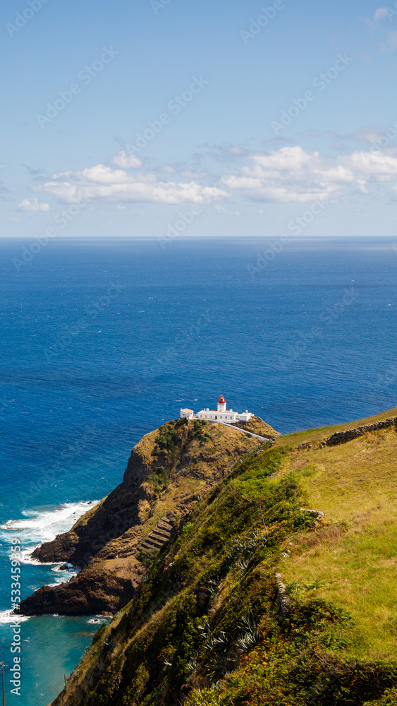 lighthouse in santa maria, azores, portugal lighthouse in santa maria, azores, portugal