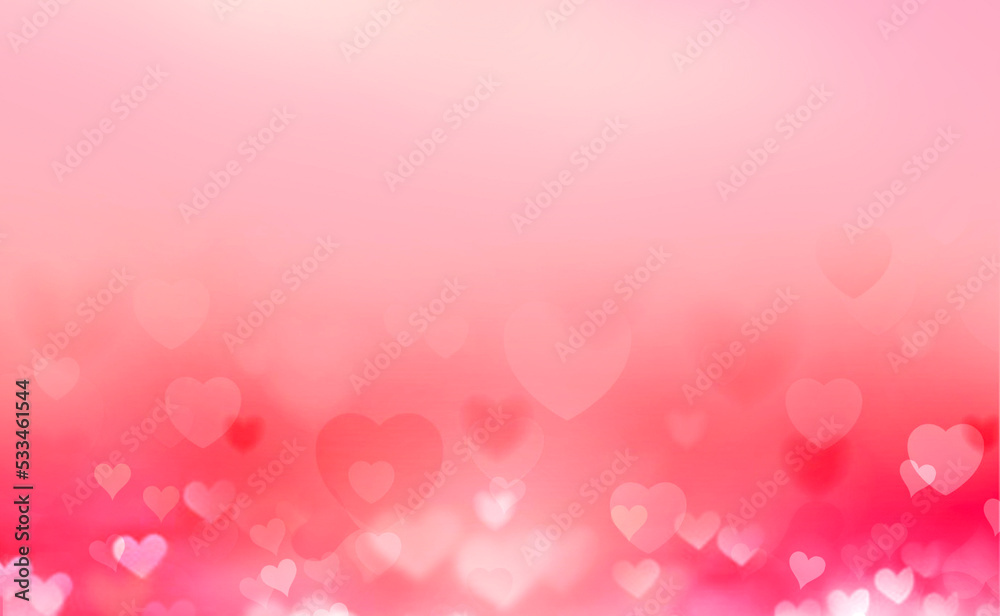 Beautiful red bokeh. Blurred hearts texture.Valentine's day background.Romantic glowing backdrop.