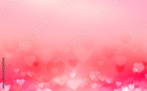 Beautiful red bokeh. Blurred hearts texture.Valentine's day background.Romantic glowing backdrop.