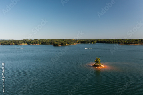 Panoramic aerial view of beautiful Lake Lanier a popular summer destination for water sports lover and a major source of water supply to Metro Atlanta, GA © Rajesh