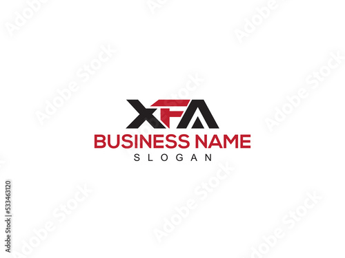 Simple Three Letter XFA x f a Logo Icon Vector Image Design With Colorful Art photo