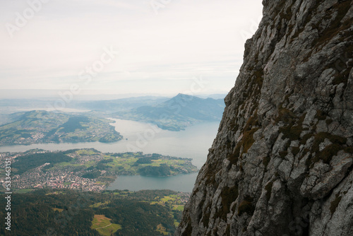Fototapeta Naklejka Na Ścianę i Meble -   Lucerne's very own mountain, Pilatus, is one of the most legendary places in Central Switzerland. And one of the most beautiful. On a clear day the mountain offers a panoramic view of 73 Alpine peaks