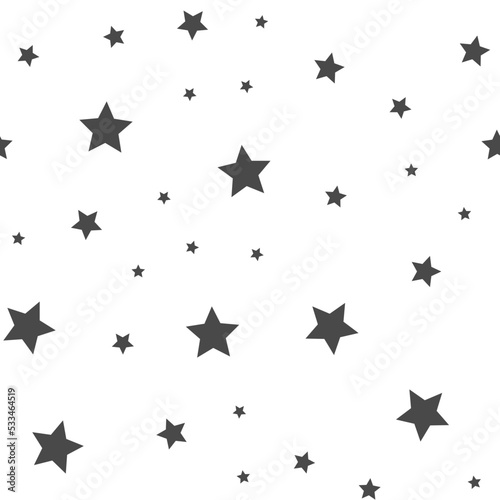 Star icons seamless pattern. Starry sky. Background texture space with stars.