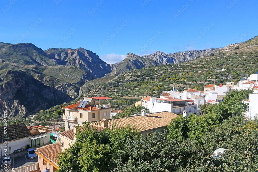 Lentegi village in the Mountains of Andalucia in Spain