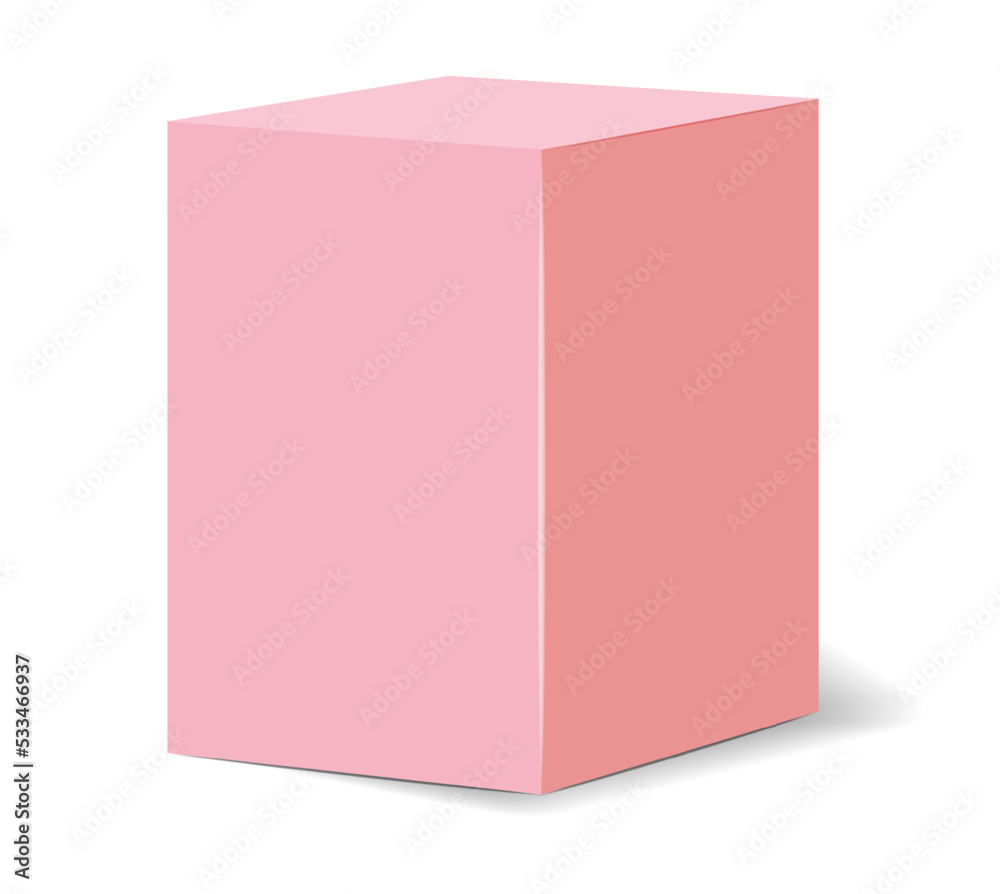 Isolated box packaging, realistic isolated pink box, vector illustration, cosmetics box vector, boxes package Isolated box packaging, realistic isolated pink box, vector illustration, cosmetics box vector, boxes package