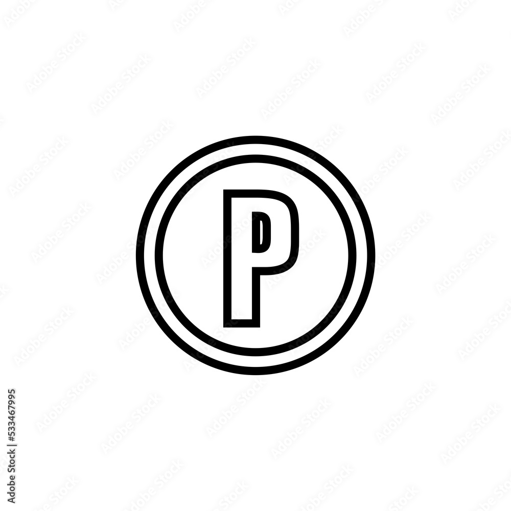 Parking line icon isolated on white background