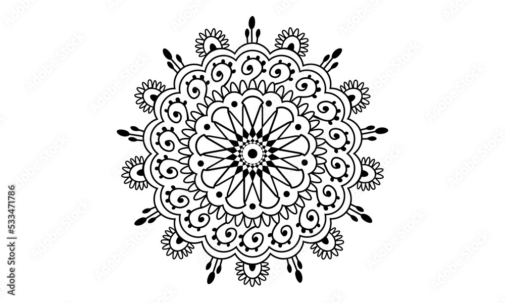 Hand Draw mandala design vector background  vintage abstract floral pattern design t shirt design
