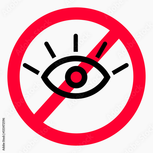 Free Download Eye ban.  Don't peek. Don't spy. Vector icon. - GFXLoad