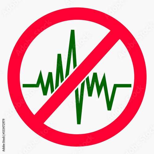 Noise ban. No noise. Volume ban. Keep quiet. Quiet. Silence. Vector icon.