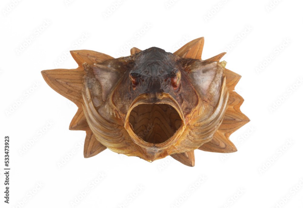 Obraz premium dried fish head isolated on white background