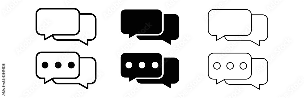 Chat icon. Bubble speech icon. Empty bubbles icon. Social media message. Vector illustration. Chat icon. Bubble speech icon. Empty bubbles icon. Social media message. Vector illustration.