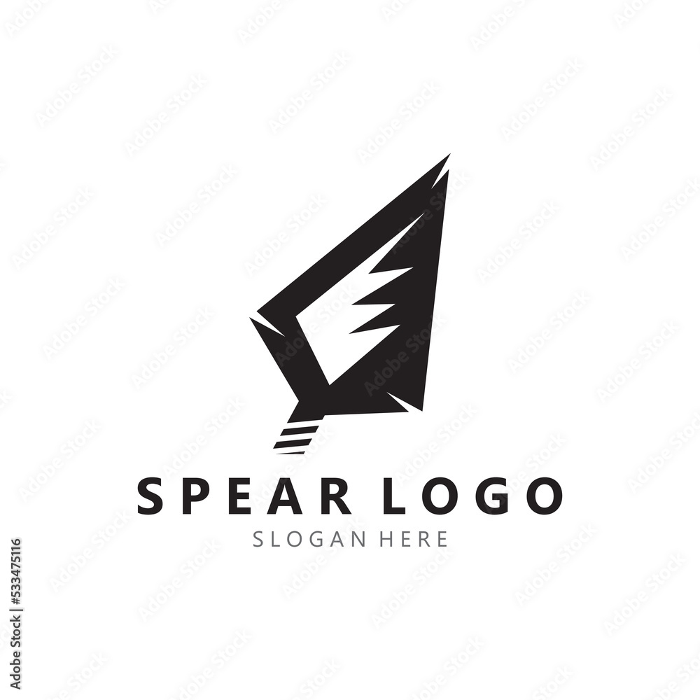 spear logo design with template vector illustration