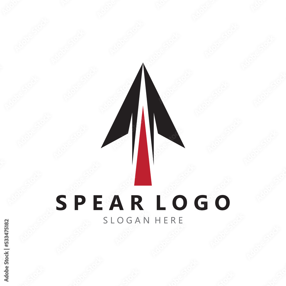 spear logo design with template vector illustration spear logo design with template vector illustration