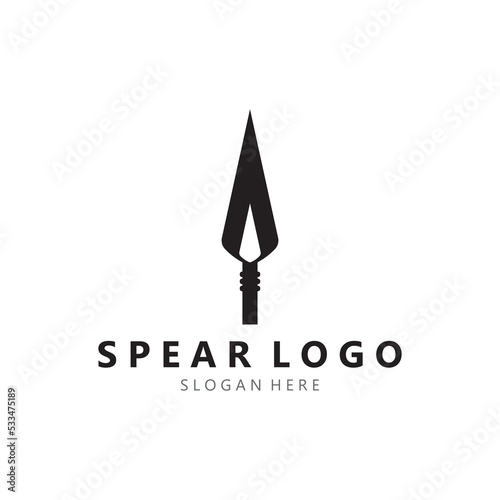 spear logo design with template vector illustration
