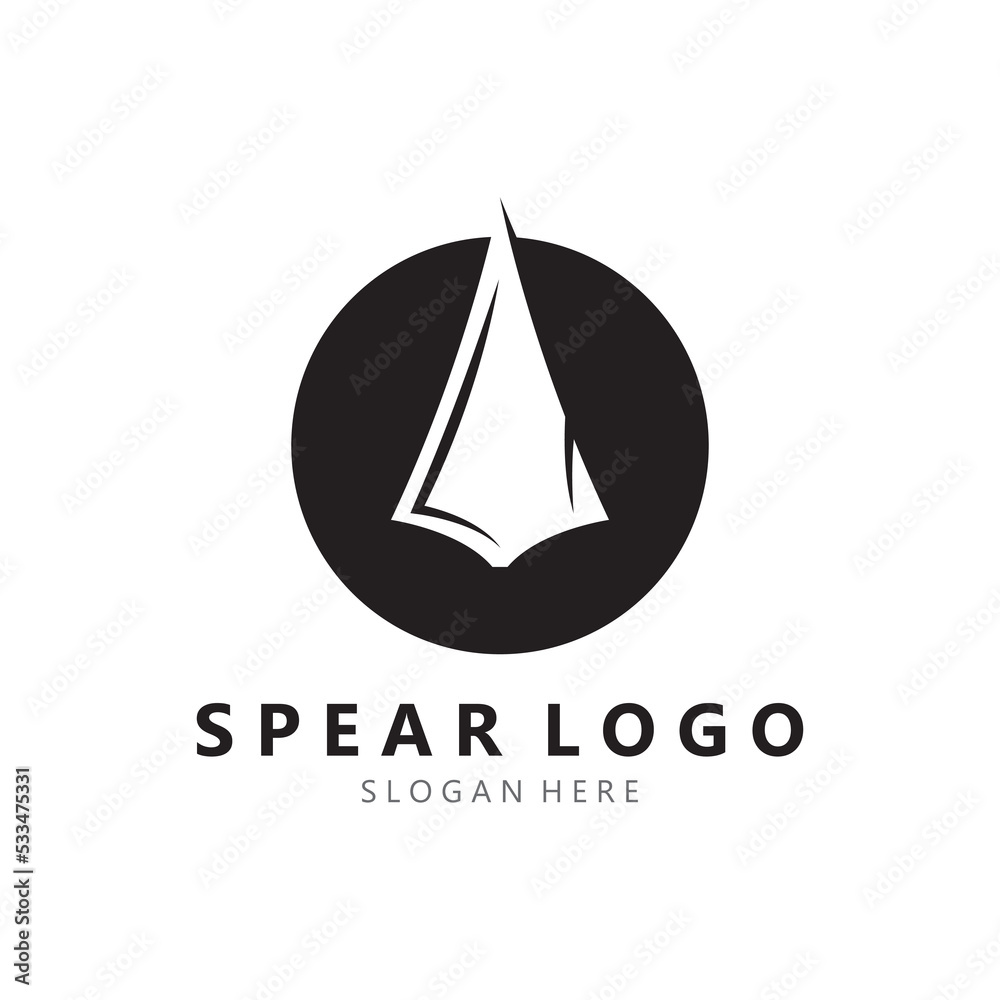 spear logo design with template vector illustration spear logo design with template vector illustration